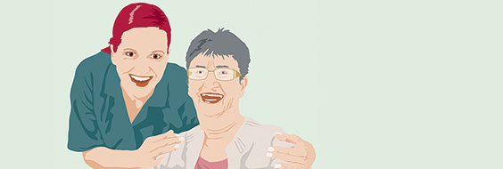 Plejer og ældre kvinde